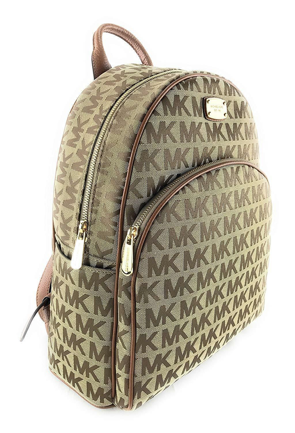 Michael Kors Signature Canvas MK Abbey Large Backpack, Beige –  VALLEYSPORTING