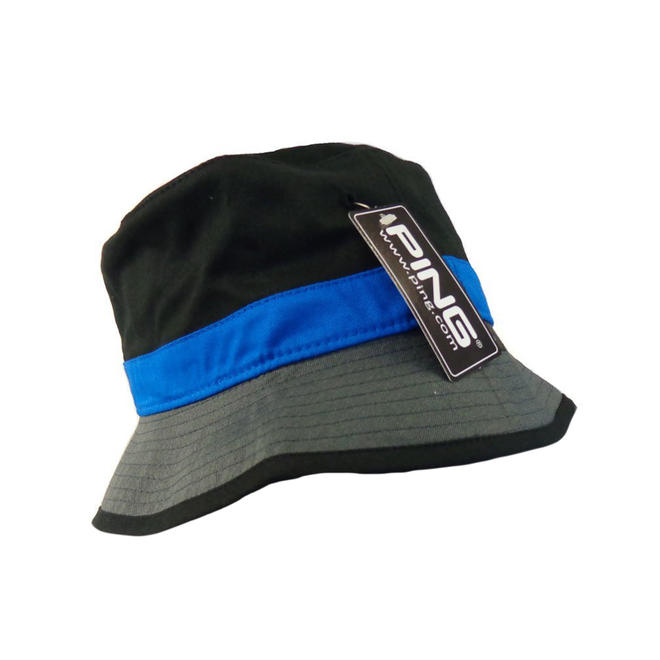 NEW! 2016 PING [S/M] FLEXFIT Sensorcool Adult Bucket Hat/Cap, Black/Blue/Grey  – VALLEYSPORTING