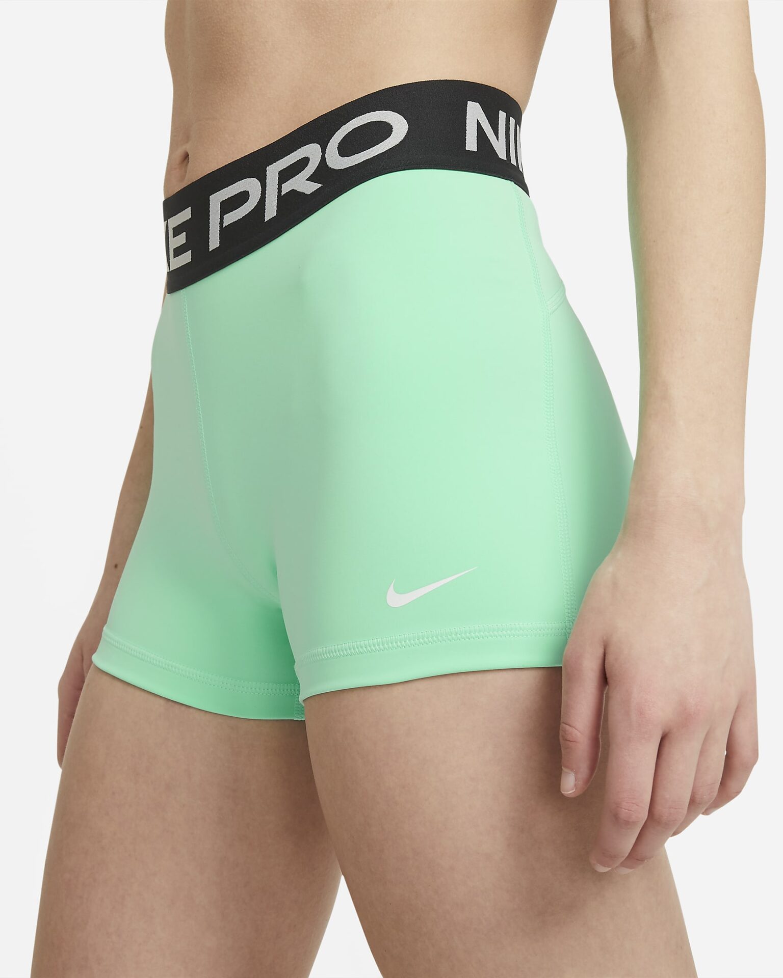 Nike Women's 3'' Training Shorts, Green Glow/Black/White, Style: CZ9857-342 VALLEYSPORTING