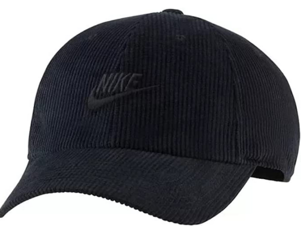 Nike adult unisex sportswear heritage corduroy cap in black