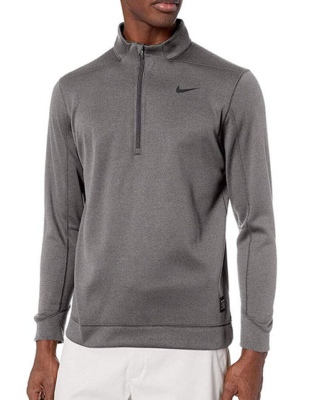 Nike Mens Therma Zip Golf Pullover-Dark Grey