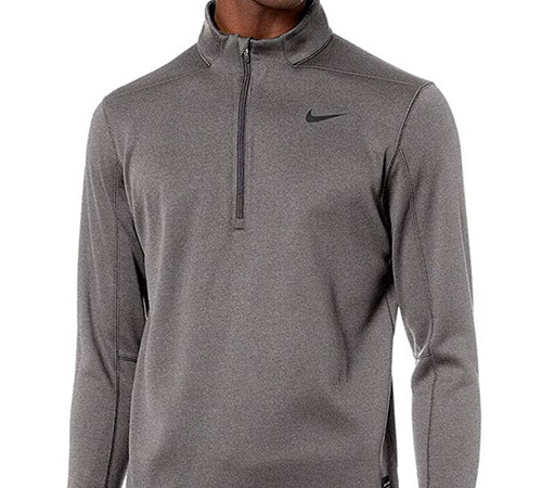 Nike Mens Therma Zip Golf Pullover-Dark Grey