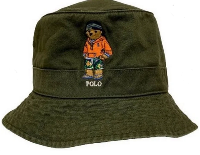 Vintage Reconstructed Polo Bear Quilted Yellow Stripe Bucket Hat/ Trendy Cotton Bucket Hat Summer Beach Vacation shops