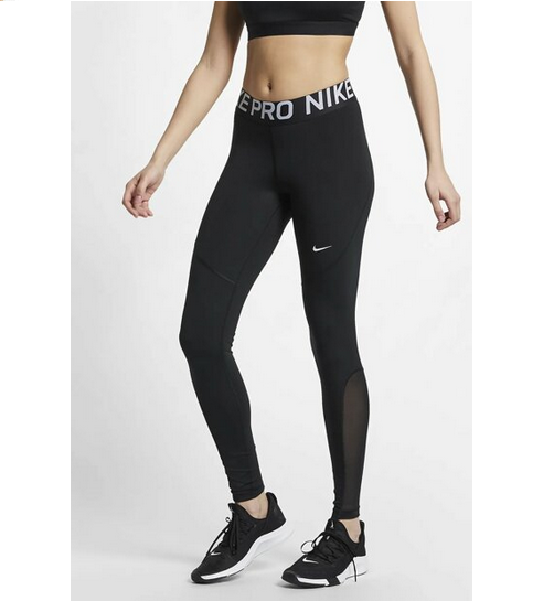 Nike [L] Women's Pro Mid Rise Training Leggings, Black/White, CZ6497-010 –  VALLEYSPORTING