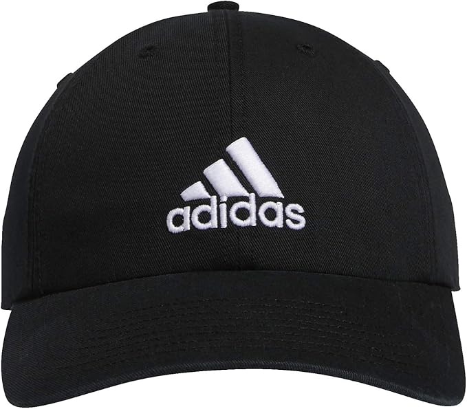 Black Adidas cap with white logo.