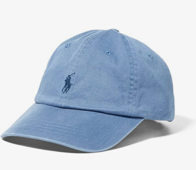 Blue Polo Denim Sports Hat on white background