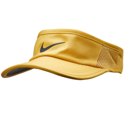 Yellow Nike Tennis Cap on white background