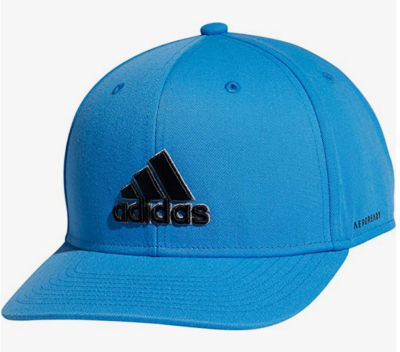 Blue Cap with black Adidas Logo on white background