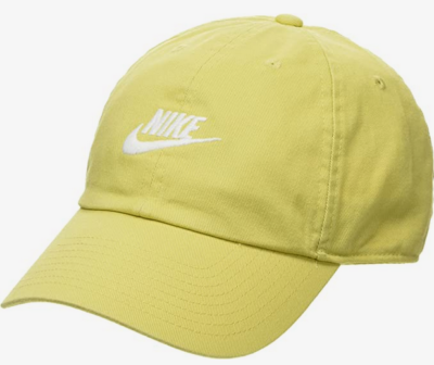 Yellow Cap with Nike Logo on white background