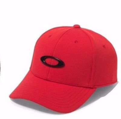 Red Mens Cap on White Background