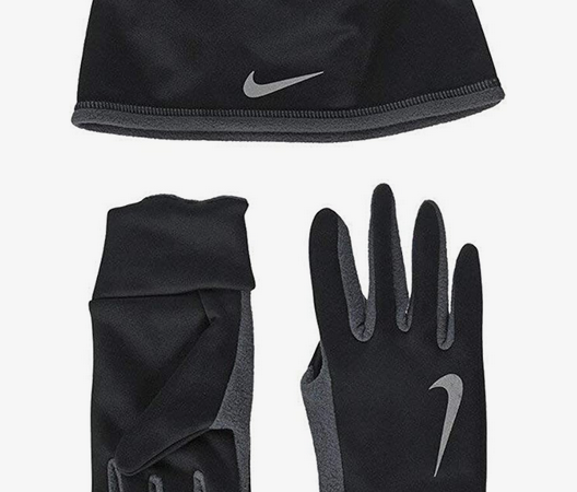 Nike Mens Run Thermal Hat and Glove Set in Black