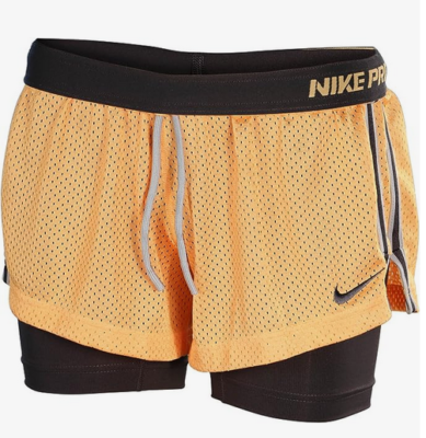 Nike pro womens dri fit double up shorts