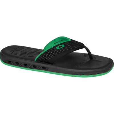 Black and green flip-flop sandal.