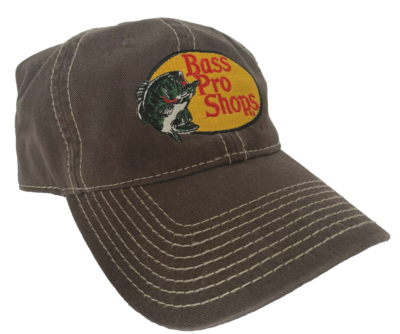 Brown cap with Bass Pro Shops logo.