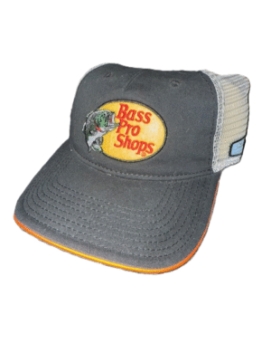 Gray Bass Pro Shops mesh cap.
