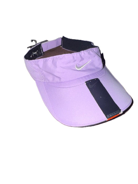 Purple Nike visor with front logo.
