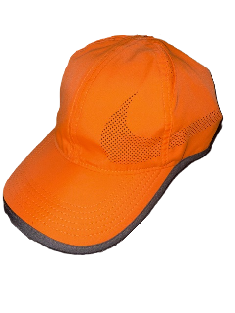 Orange sports cap with gray accents.
