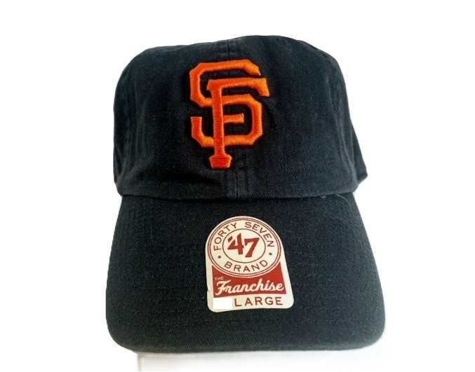 Black cap with orange SF logo.