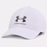 White Under Armour cap with logo.