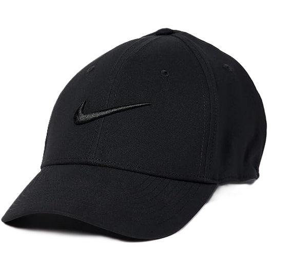 Black baseball cap with Nike logo.