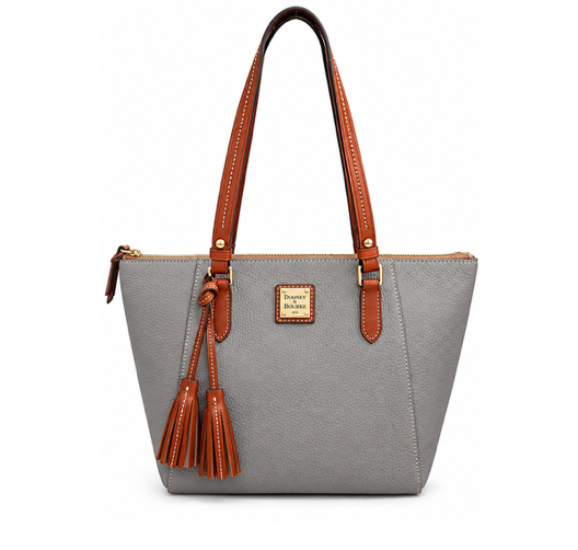 NEW Dooney & Bourke Medium Maxine Leather Tote Bag-Stone Grey R0972